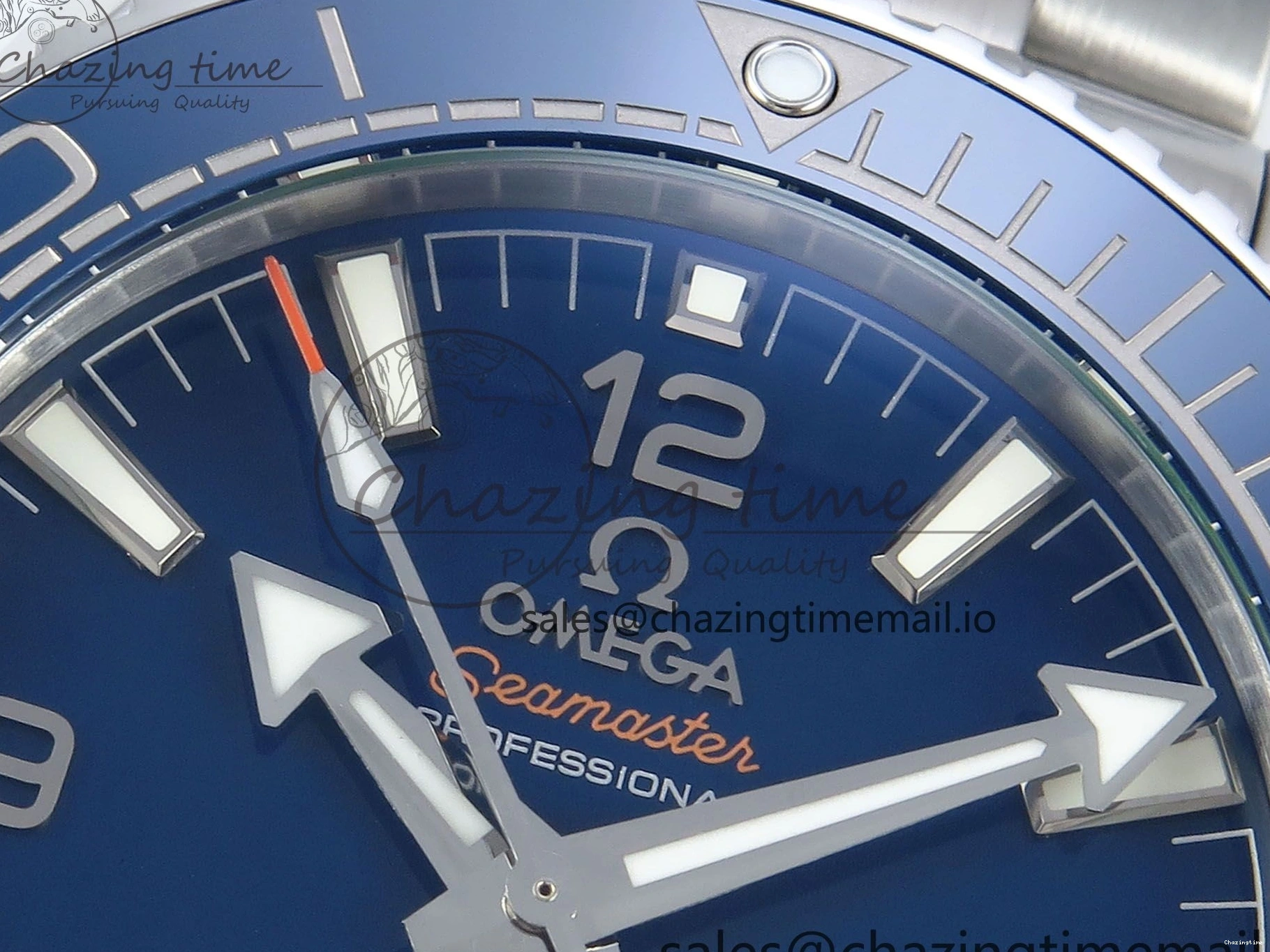 0425 Neat Seamaster Planet Ocean 600M 43.5mm SS SCF 1:1 Best Edition Blue Dial on SS Bracelet A8900 Super Clone 7684